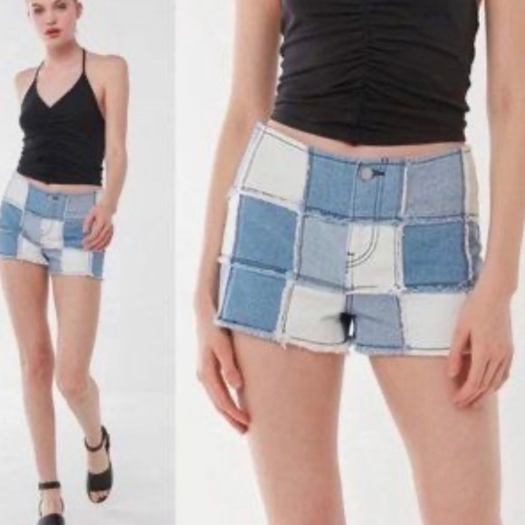 Urban Outfitters BDG Jean Shorts Women 25 Denim Patchwork Justine Boho Bohemian - Picture 1 of 10
